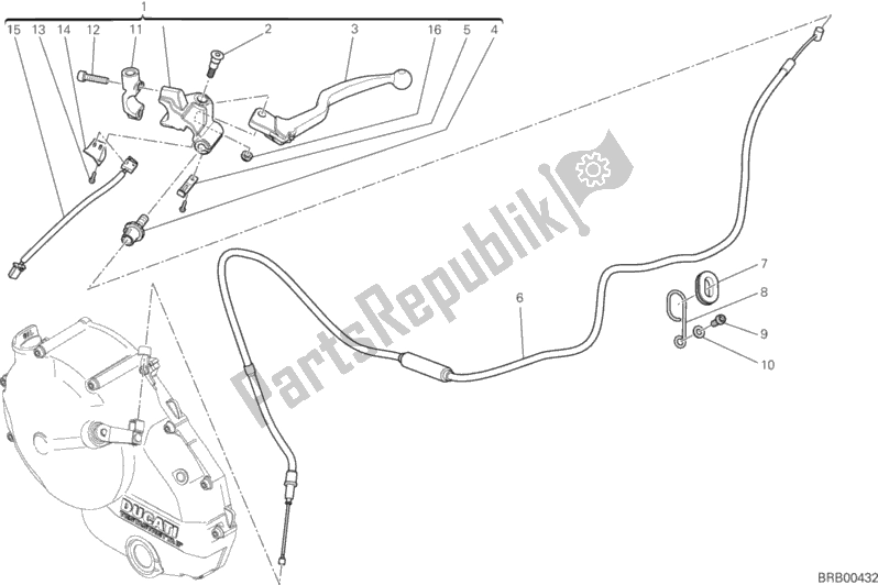 Tutte le parti per il Controllo Della Frizione del Ducati Hypermotard Hyperstrada USA 821 2015